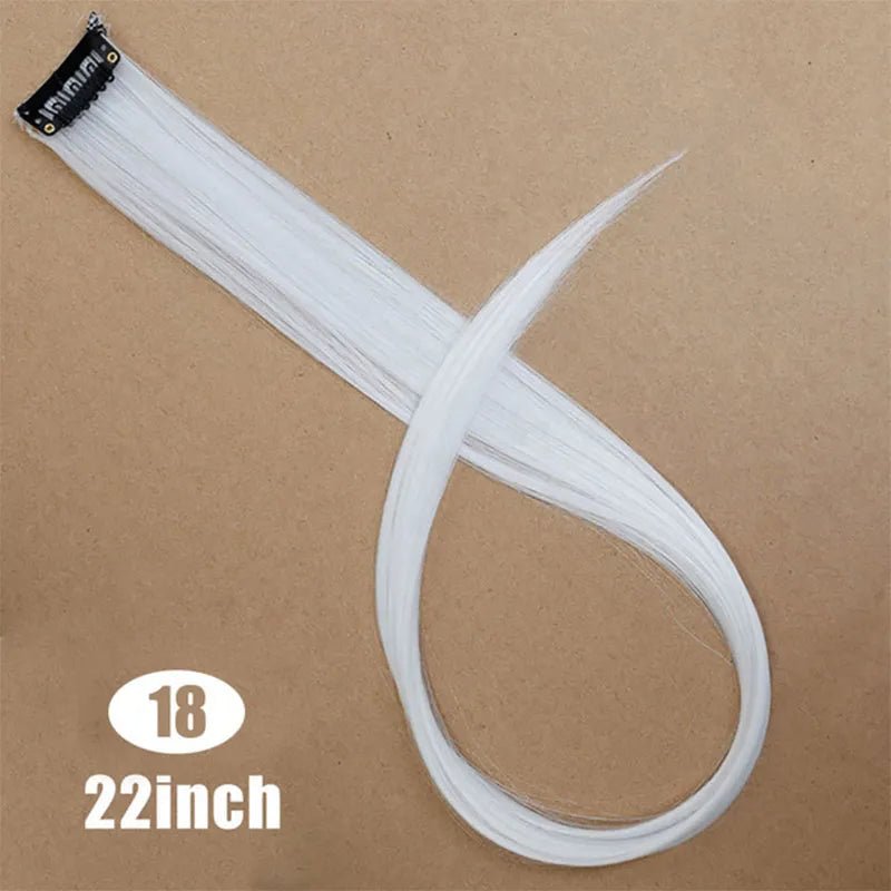 Straight Rainbow Cord Clip on Hair Extension - HairNjoy