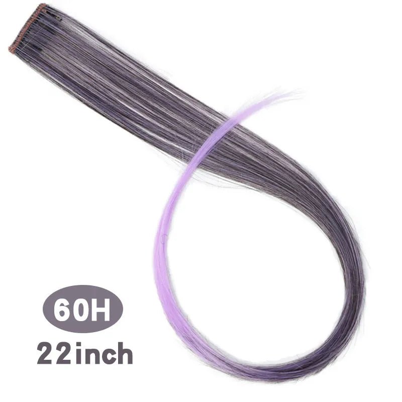 Straight Rainbow Cord Clip on Hair Extension - HairNjoy