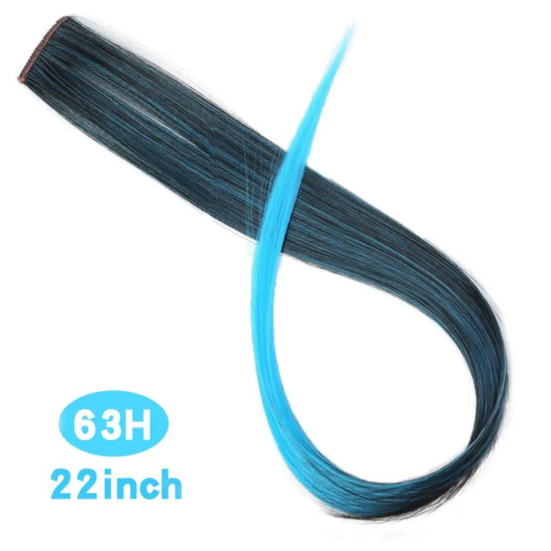 Straight Rainbow Cord Clip on Hair Extension - HairNjoy