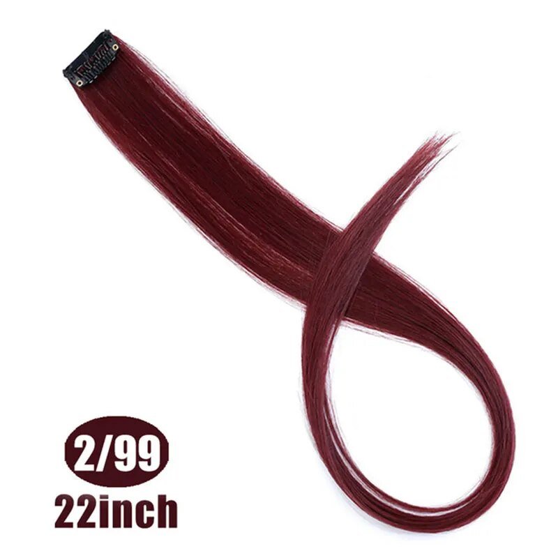 Straight Rainbow Cord Clip on Hair Extension - HairNjoy