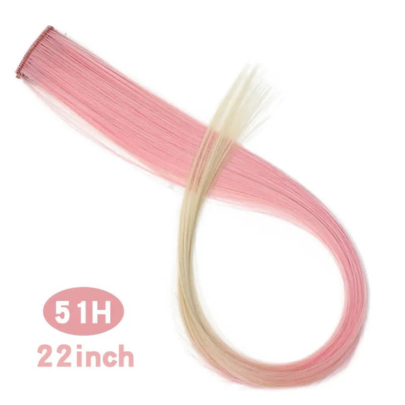 Straight Rainbow Cord Clip on Hair Extension - HairNjoy