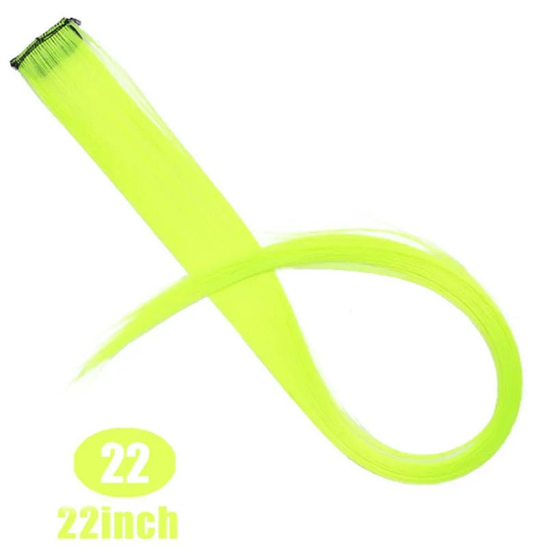 Straight Rainbow Cord Clip on Hair Extension - HairNjoy