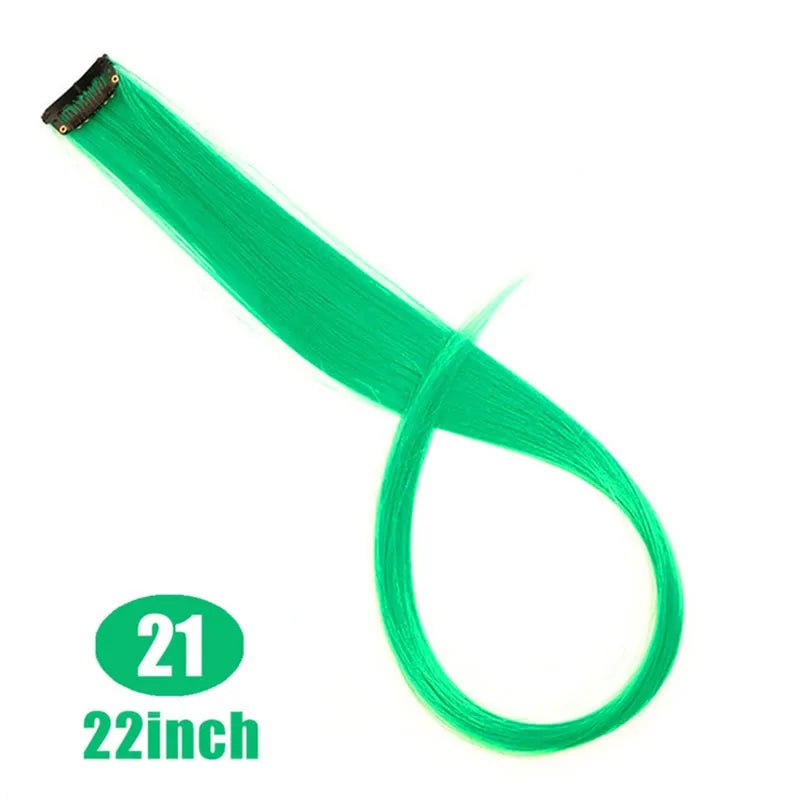 Straight Rainbow Cord Clip on Hair Extension - HairNjoy