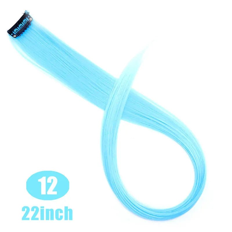 Straight Rainbow Cord Clip on Hair Extension - HairNjoy