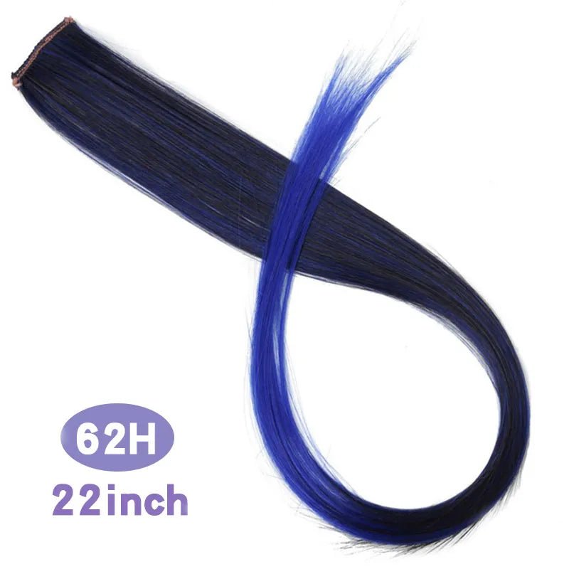 Straight Rainbow Cord Clip on Hair Extension - HairNjoy