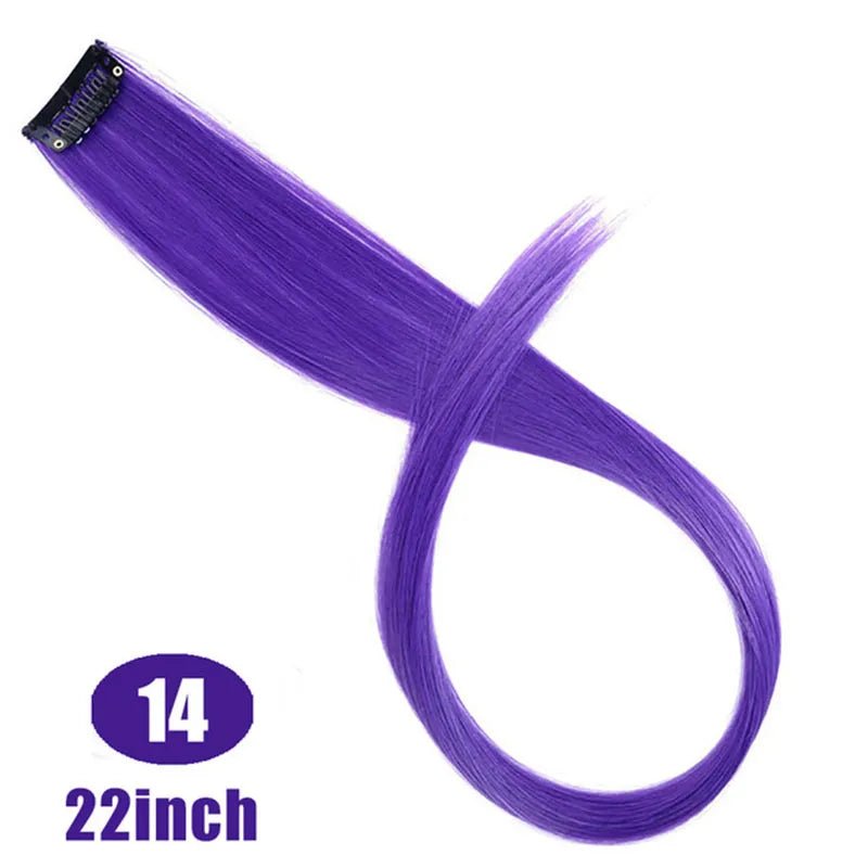 Straight Rainbow Cord Clip on Hair Extension - HairNjoy