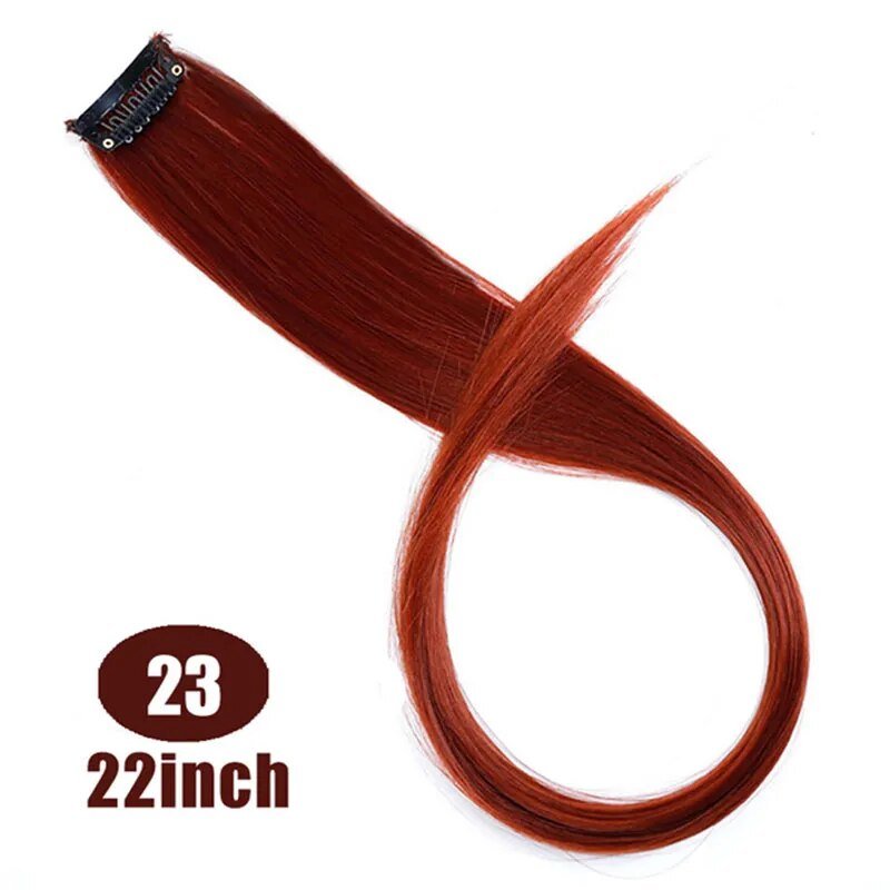 Straight Rainbow Cord Clip on Hair Extension - HairNjoy