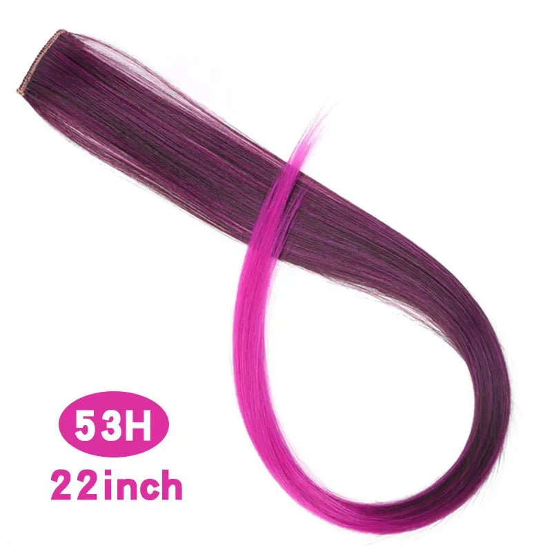 Straight Rainbow Cord Clip on Hair Extension - HairNjoy