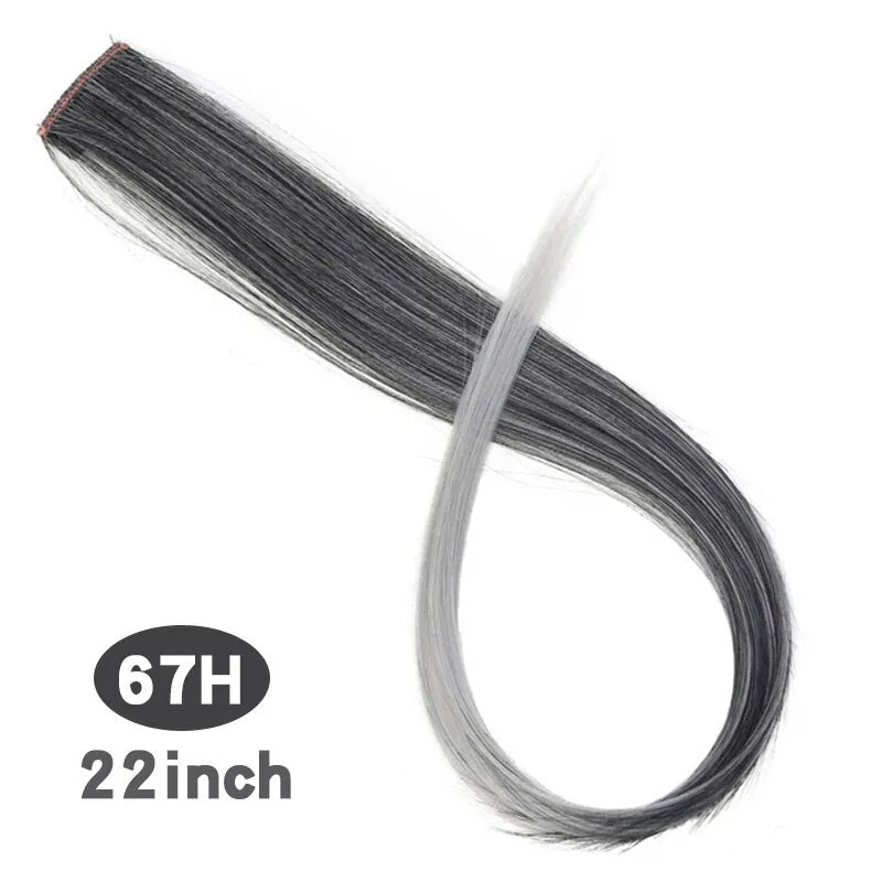 Straight Rainbow Cord Clip on Hair Extension - HairNjoy