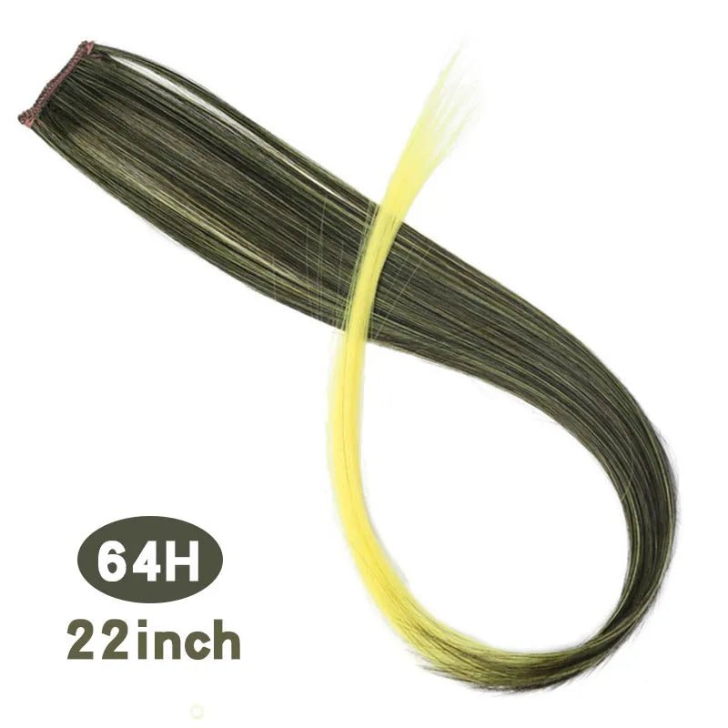 Straight Rainbow Cord Clip on Hair Extension - HairNjoy