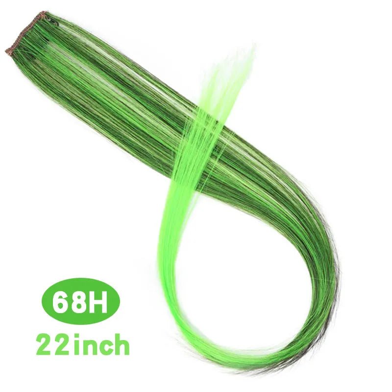 Straight Rainbow Cord Clip on Hair Extension - HairNjoy