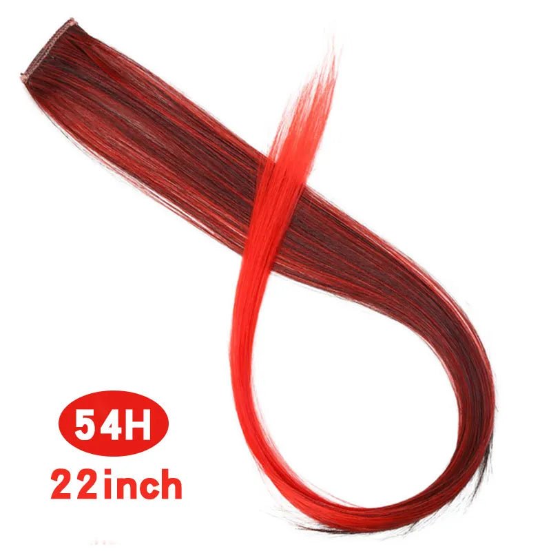 Straight Rainbow Cord Clip on Hair Extension - HairNjoy