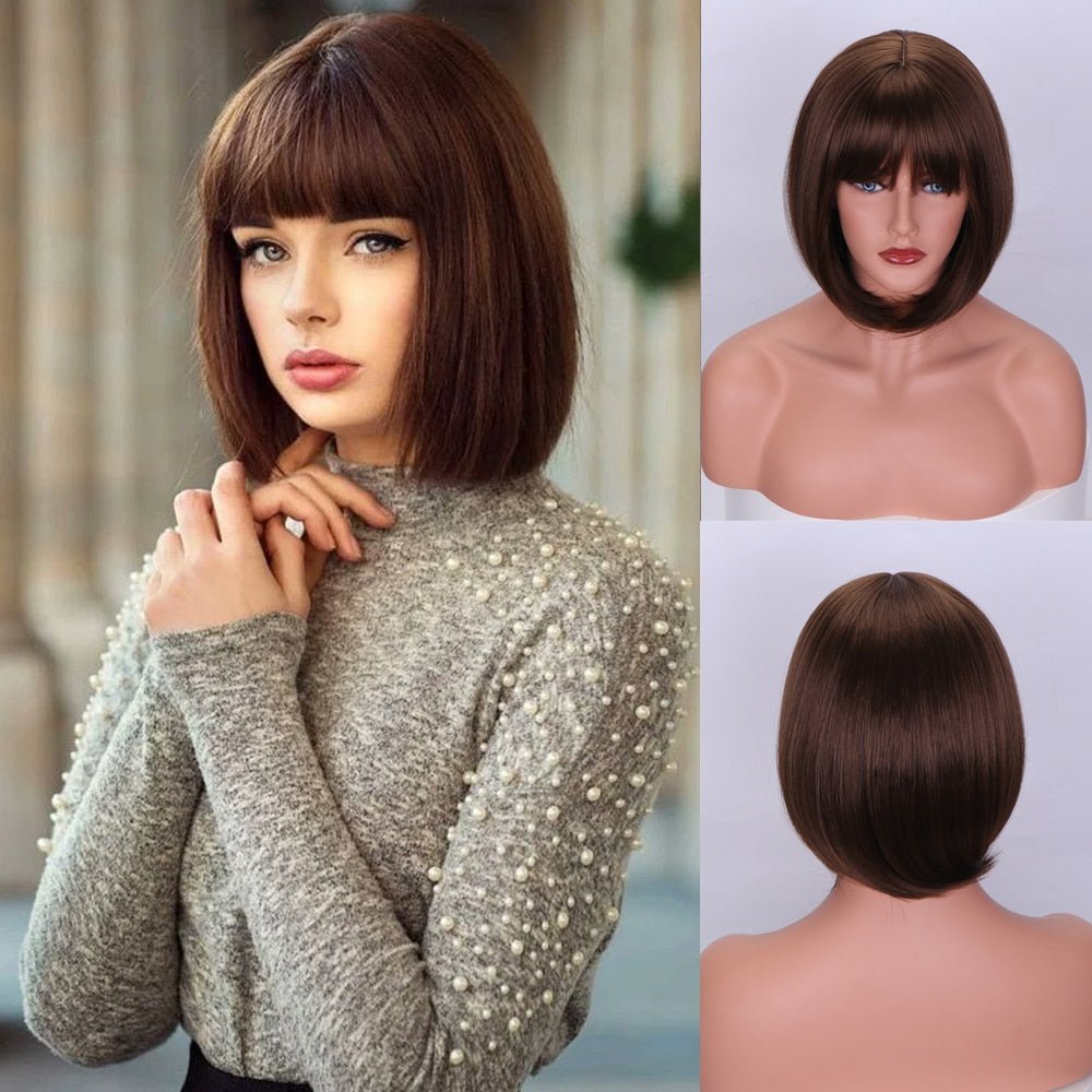 Synthetic Blonde Ombre Pink Wig with Bangs - HairNjoy