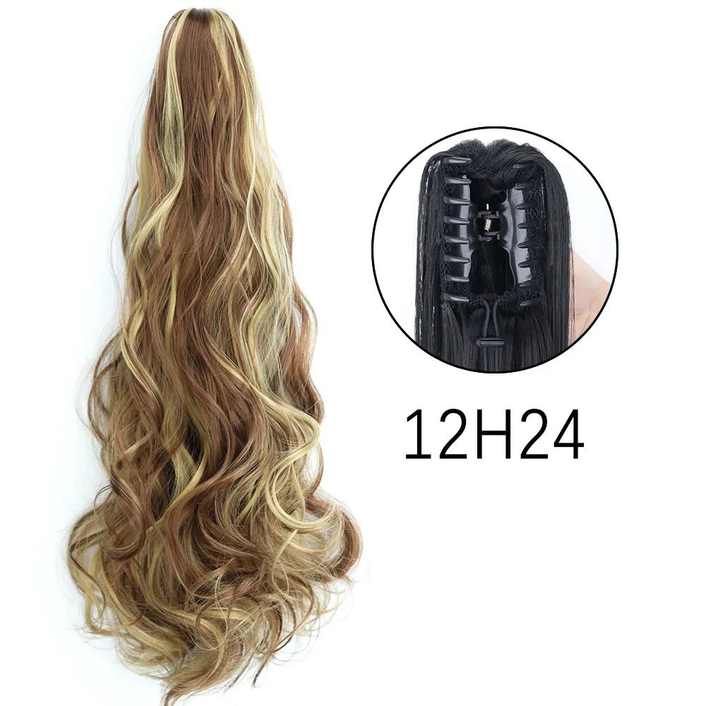 Synthetic Hair Wavy Claw Clip In Hair Extension - HairNjoy