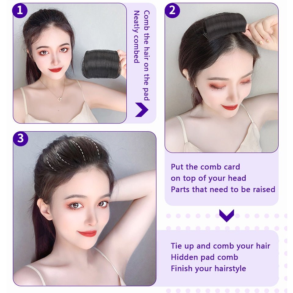 Synthetic Invisible Pad High Straight Volume Hair Up Comb - HairNjoy