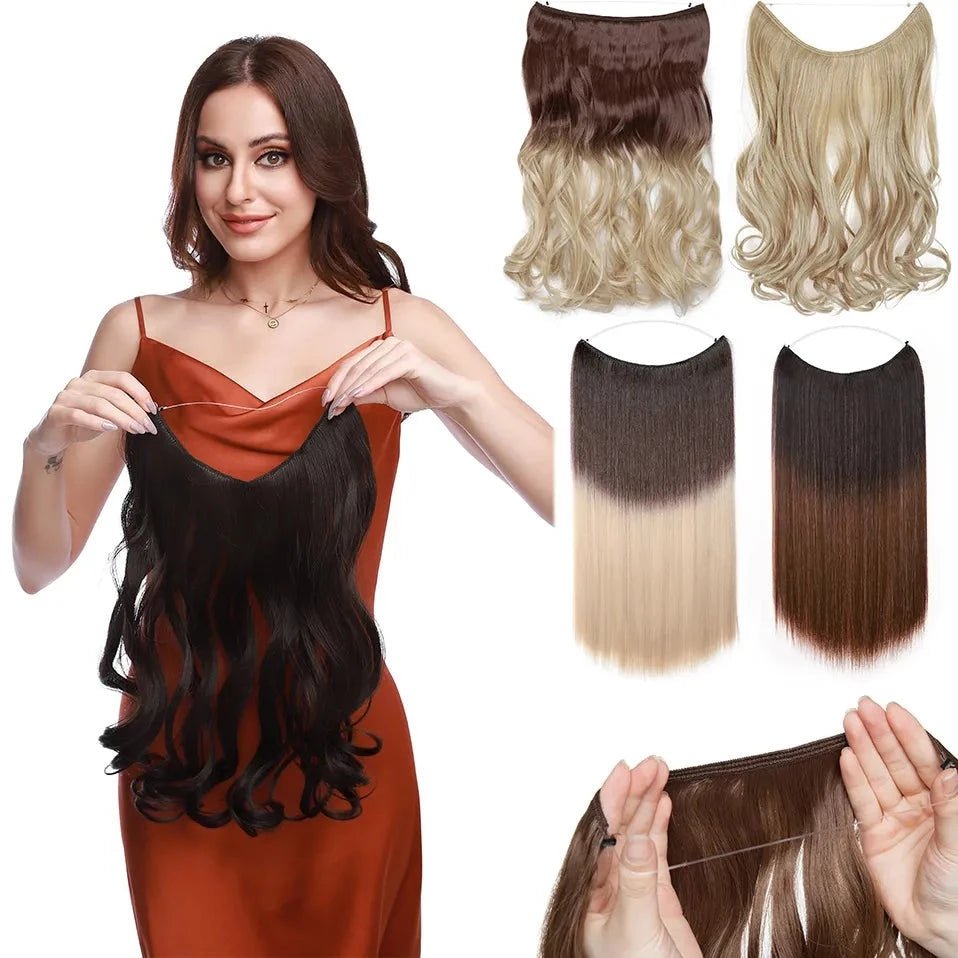 Synthetic Invisible Wire Hairpieces Hair Extension - HairNjoy