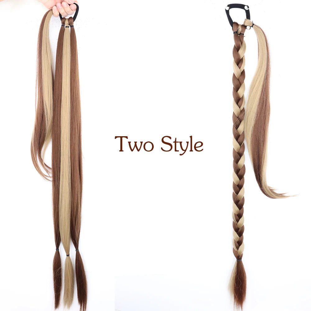 Synthetic Long-Braided Ponytail Hair Extension - HairNjoy