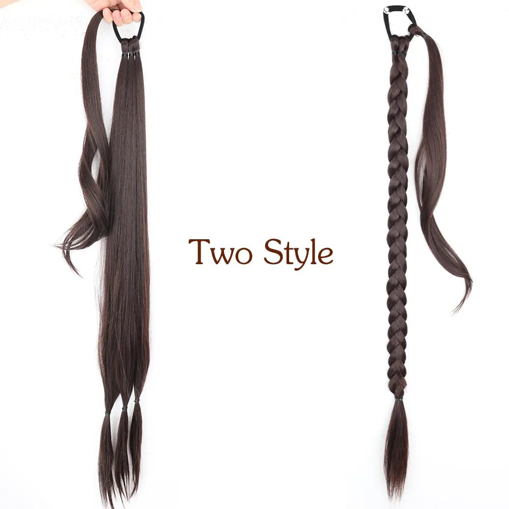 Synthetic Long-Braided Ponytail Hair Extension - HairNjoy