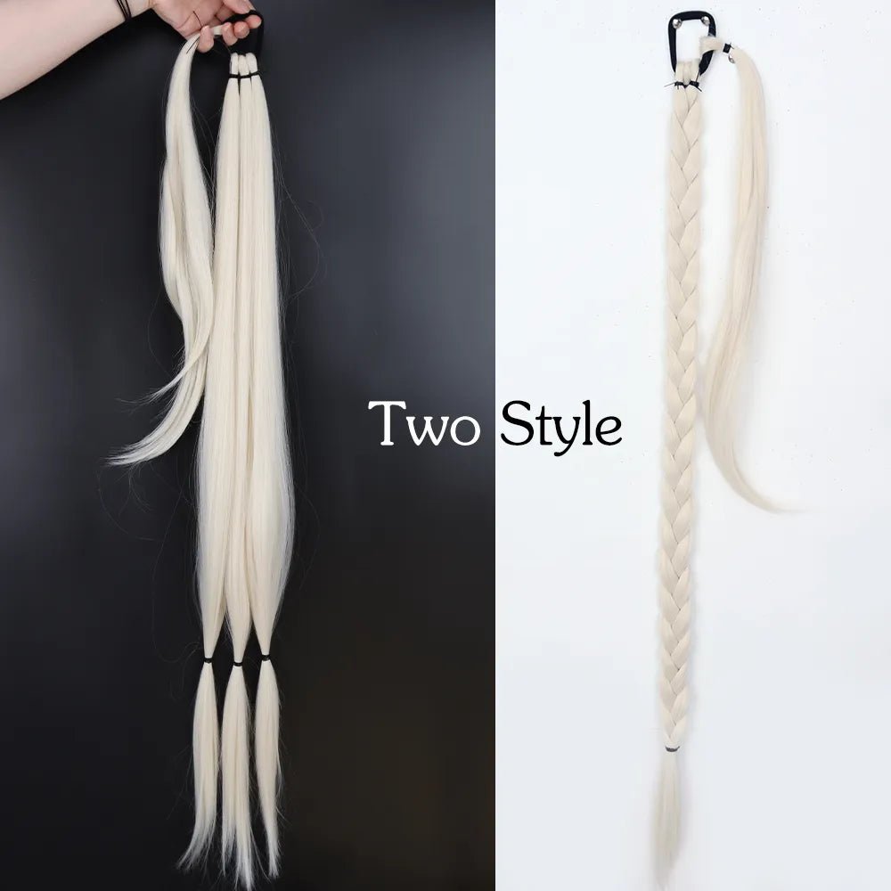 Synthetic Long-Braided Ponytail Hair Extension - HairNjoy