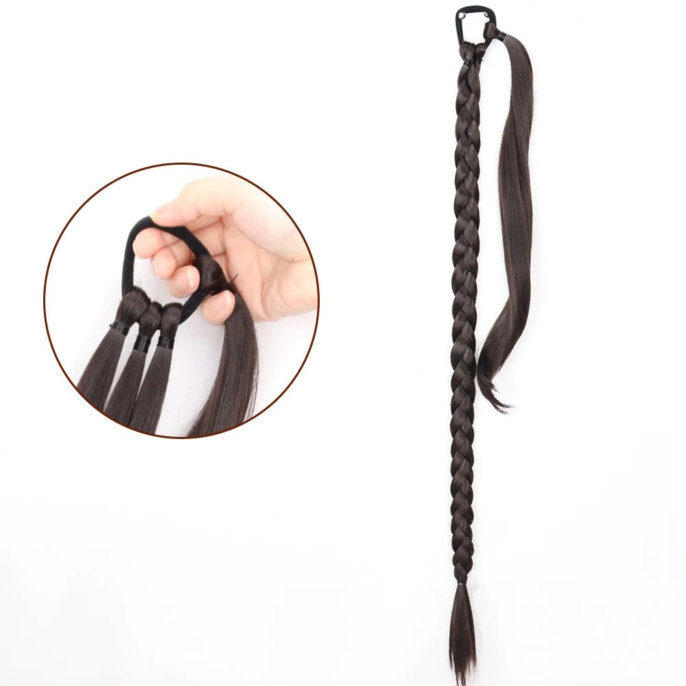 Synthetic Long-Braided Ponytail Hair Extension - HairNjoy