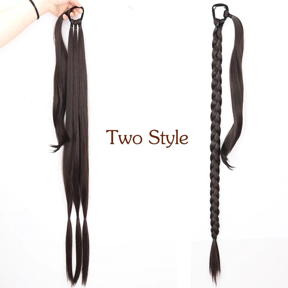 Synthetic Long-Braided Ponytail Hair Extension - HairNjoy