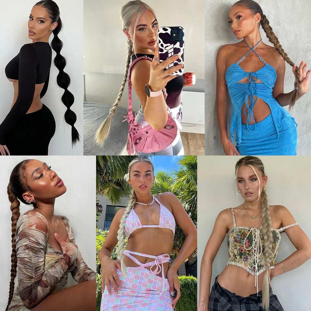 Synthetic Long-Braided Ponytail Hair Extension - HairNjoy