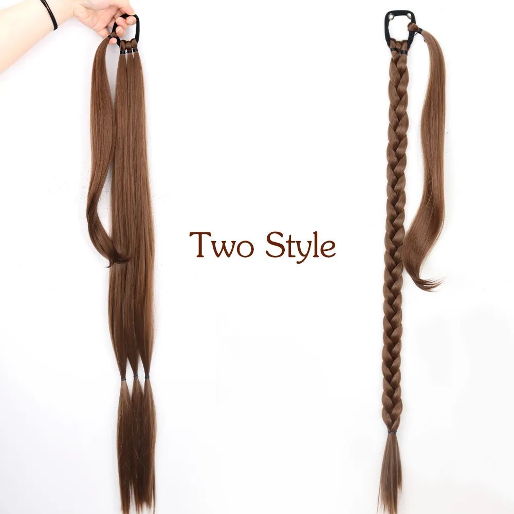 Synthetic Long-Braided Ponytail Hair Extension - HairNjoy