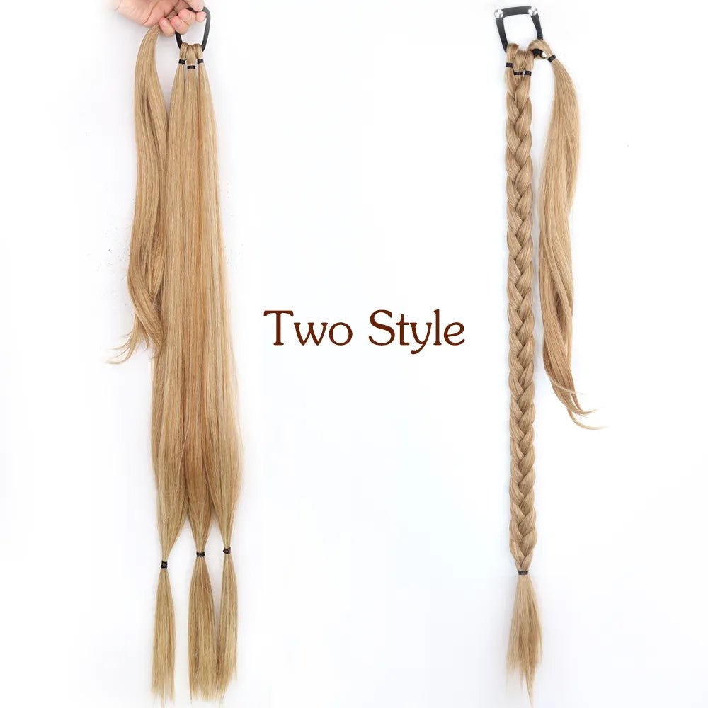 Synthetic Long-Braided Ponytail Hair Extension - HairNjoy