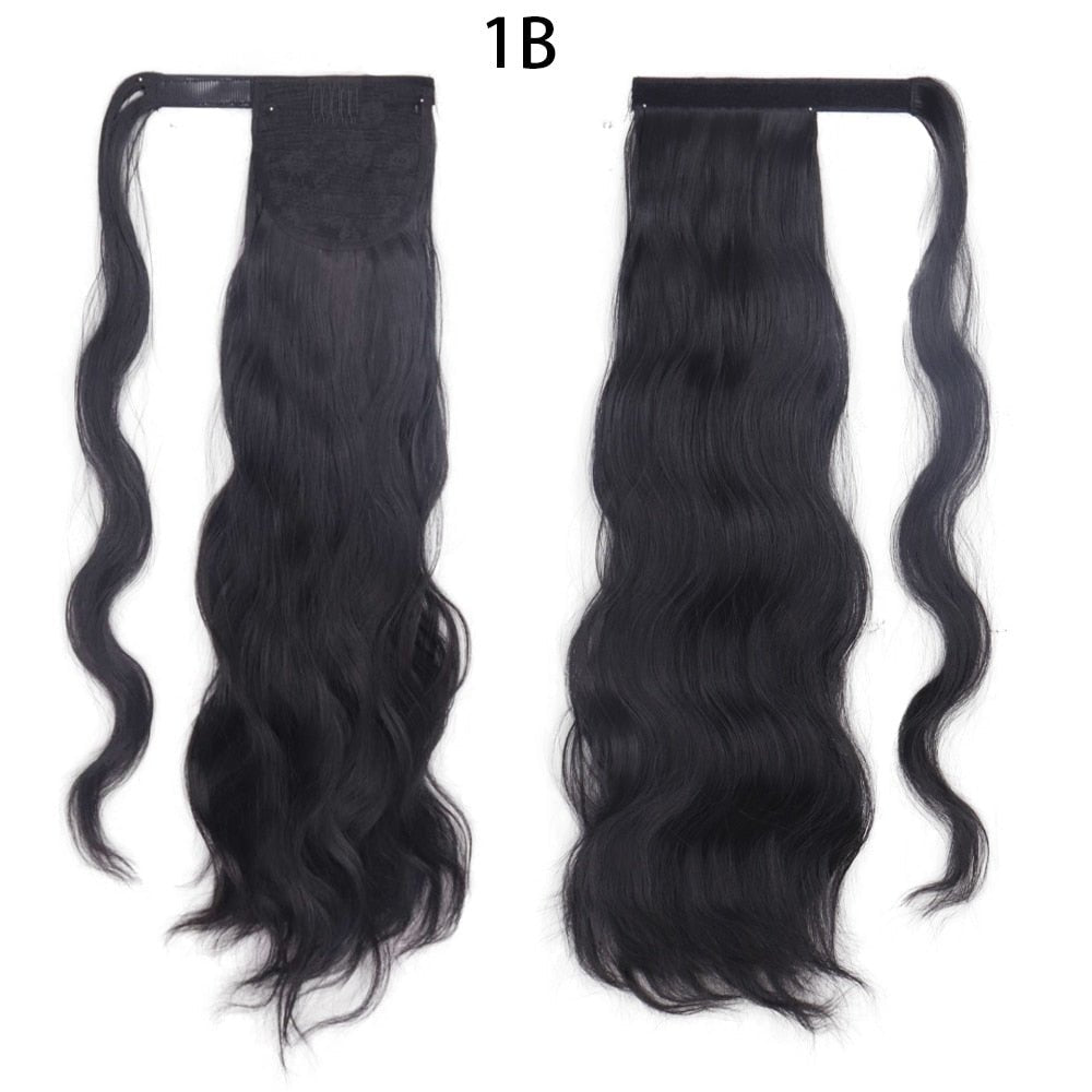 Synthetic Long Hollywood Wave Ponytail Hair Extension - HairNjoy