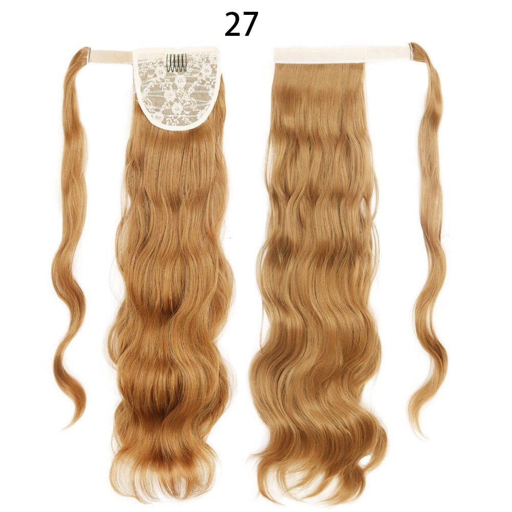 Synthetic Long Hollywood Wave Ponytail Hair Extension - HairNjoy