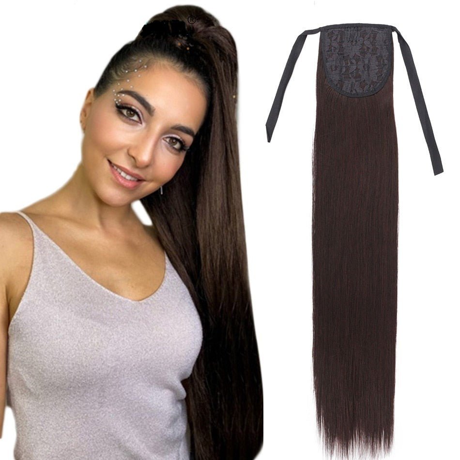 Synthetic Long Straight Drawstring Ponytails - HairNjoy