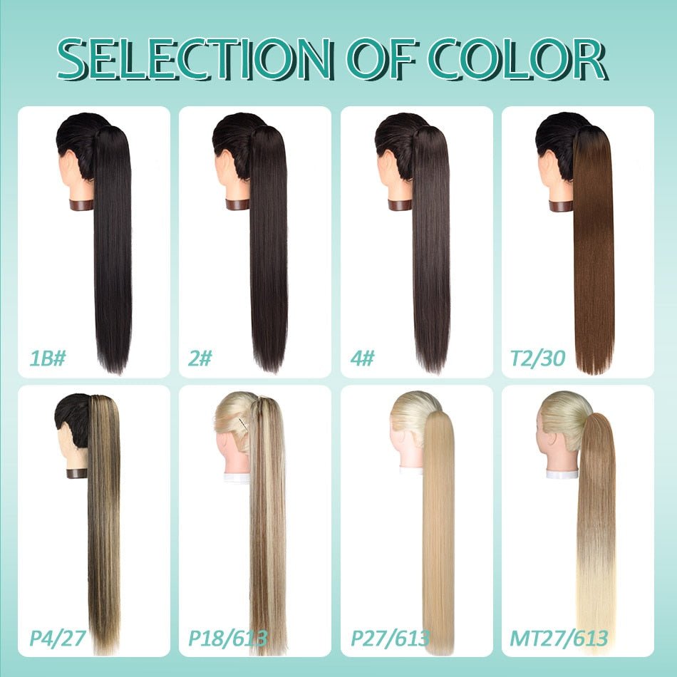 Synthetic Long Straight Drawstring Ponytails - HairNjoy