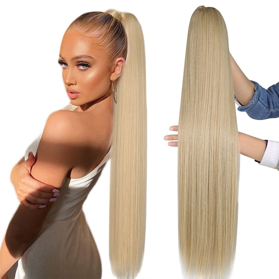 Synthetic Long Straight Drawstring Ponytails - HairNjoy