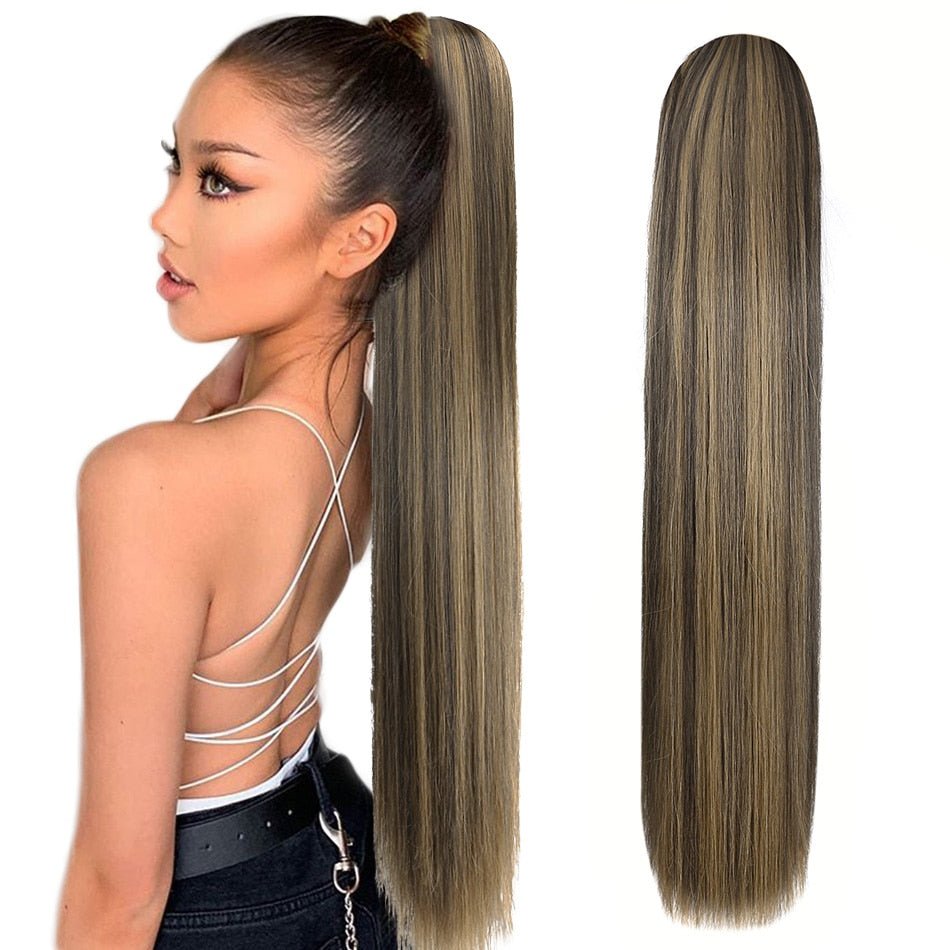 Synthetic Long Straight Drawstring Ponytails - HairNjoy