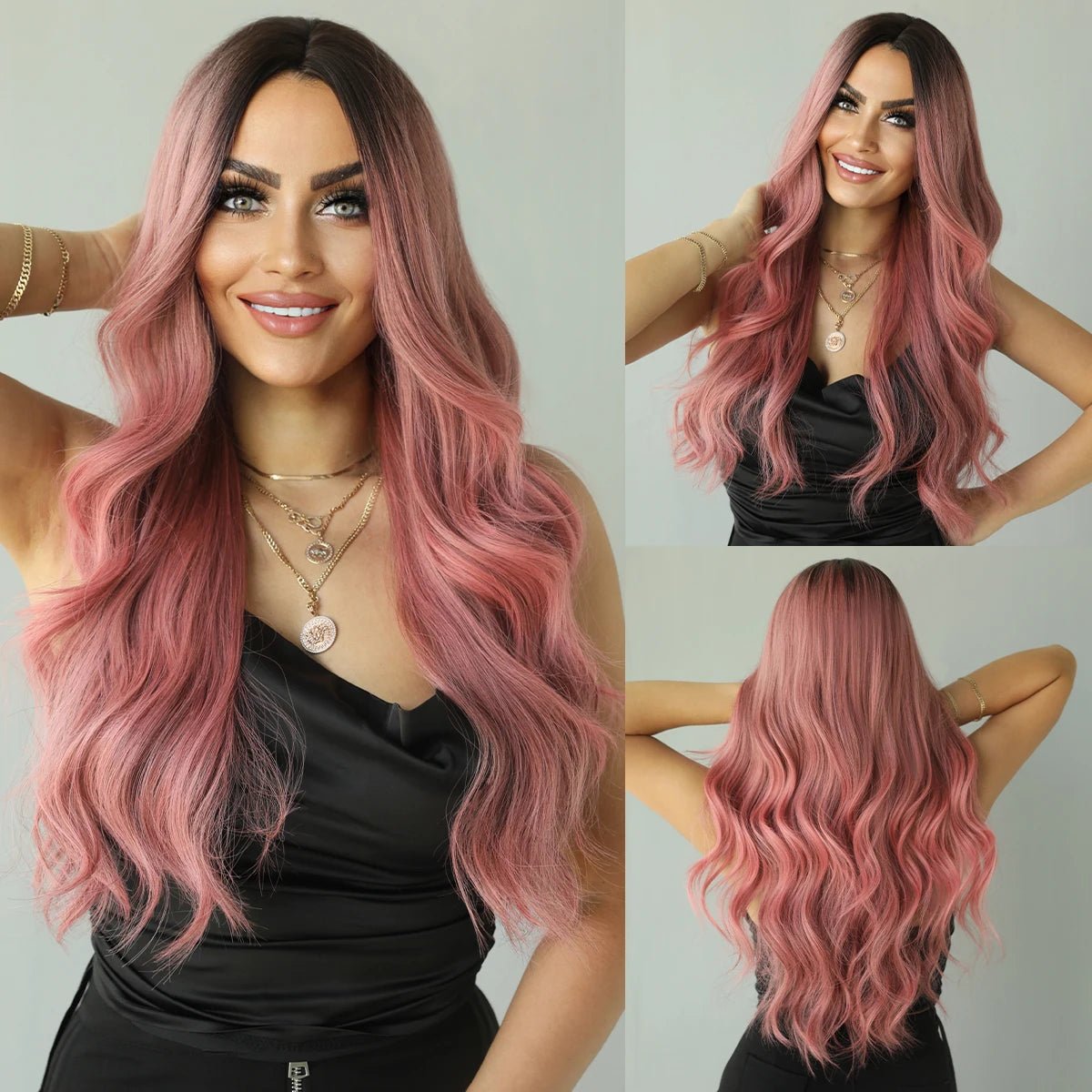 Versatile Ombre Long Wavy Synthetic Wigs - HairNjoy