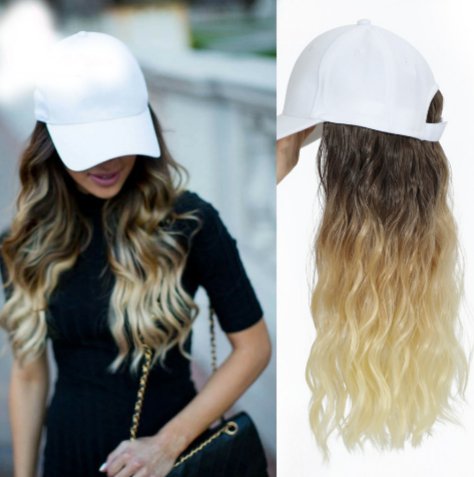 Wavy Hair Extension with Baseball Cap - HairNjoy