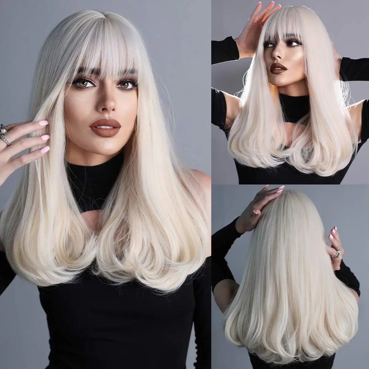 Long Straight Wig with Bangs - HairNjoy