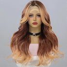 Antique Copper Long Wavy Lace Front Wig - HairNjoy