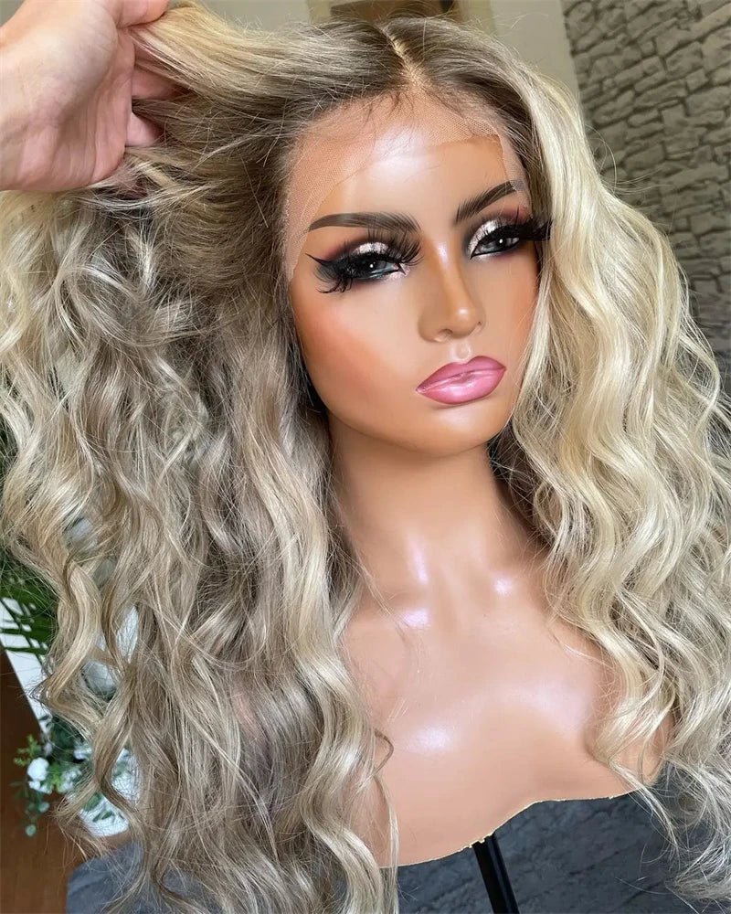 Ash Blonde Loose Curly Wig - HairNjoy