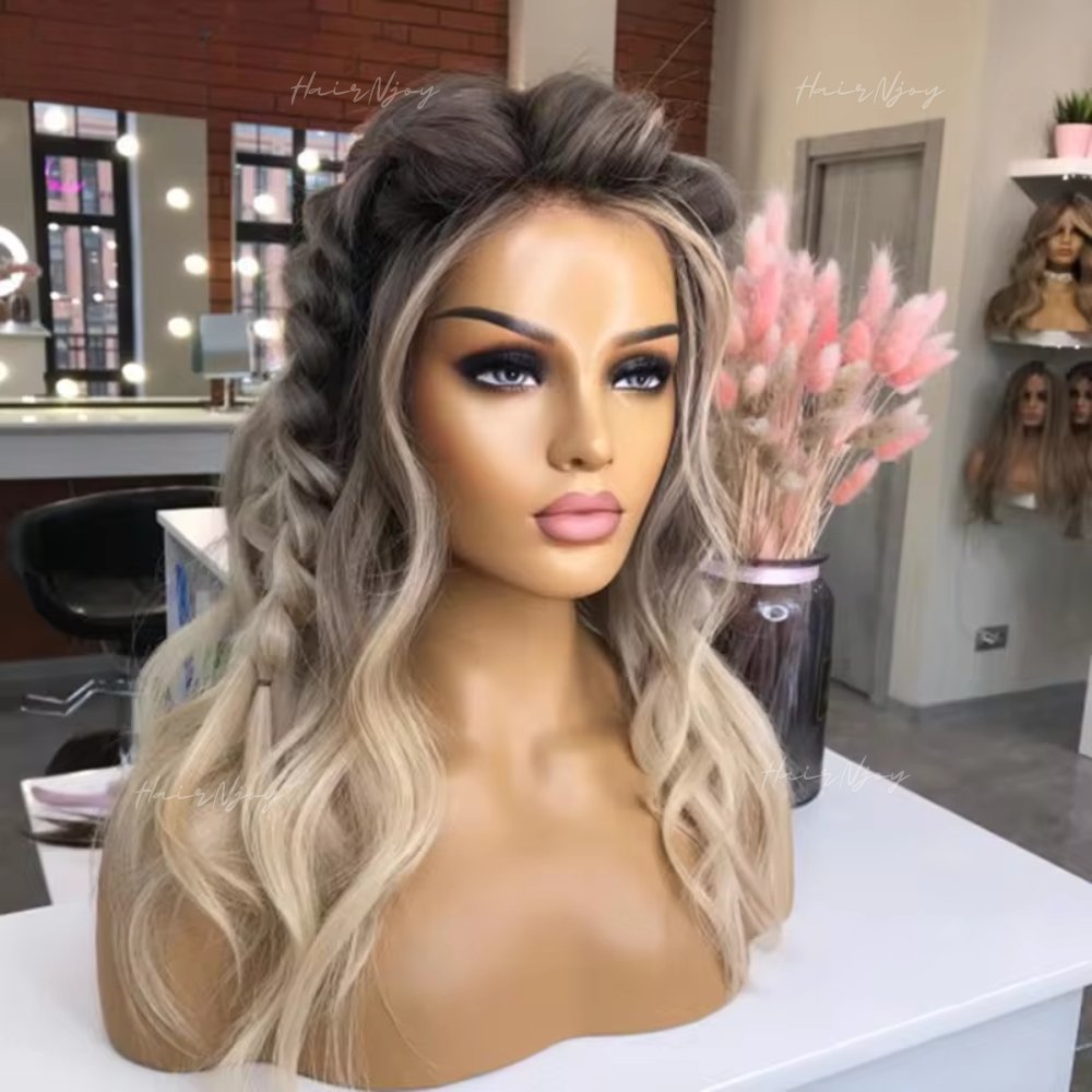 Ash Blonde Ombre Lace Front Wig - HairNjoy