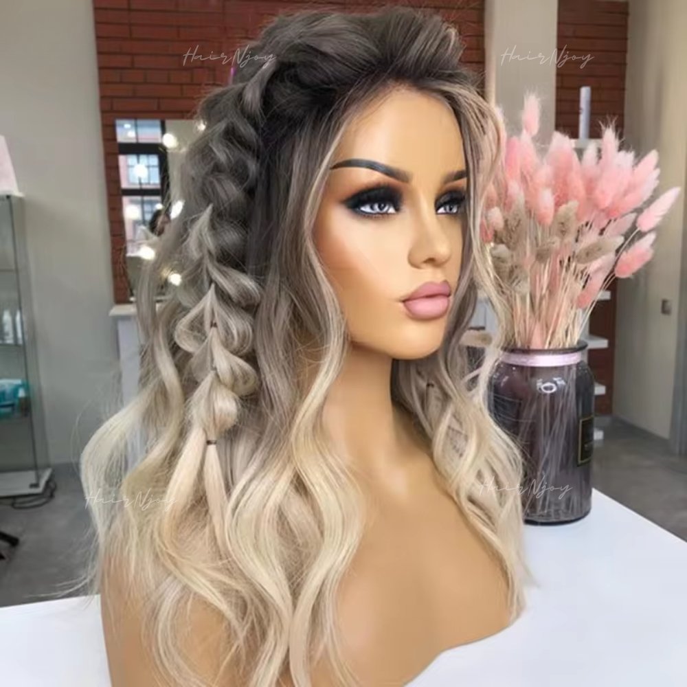 Ash Blonde Ombre Lace Front Wig - HairNjoy