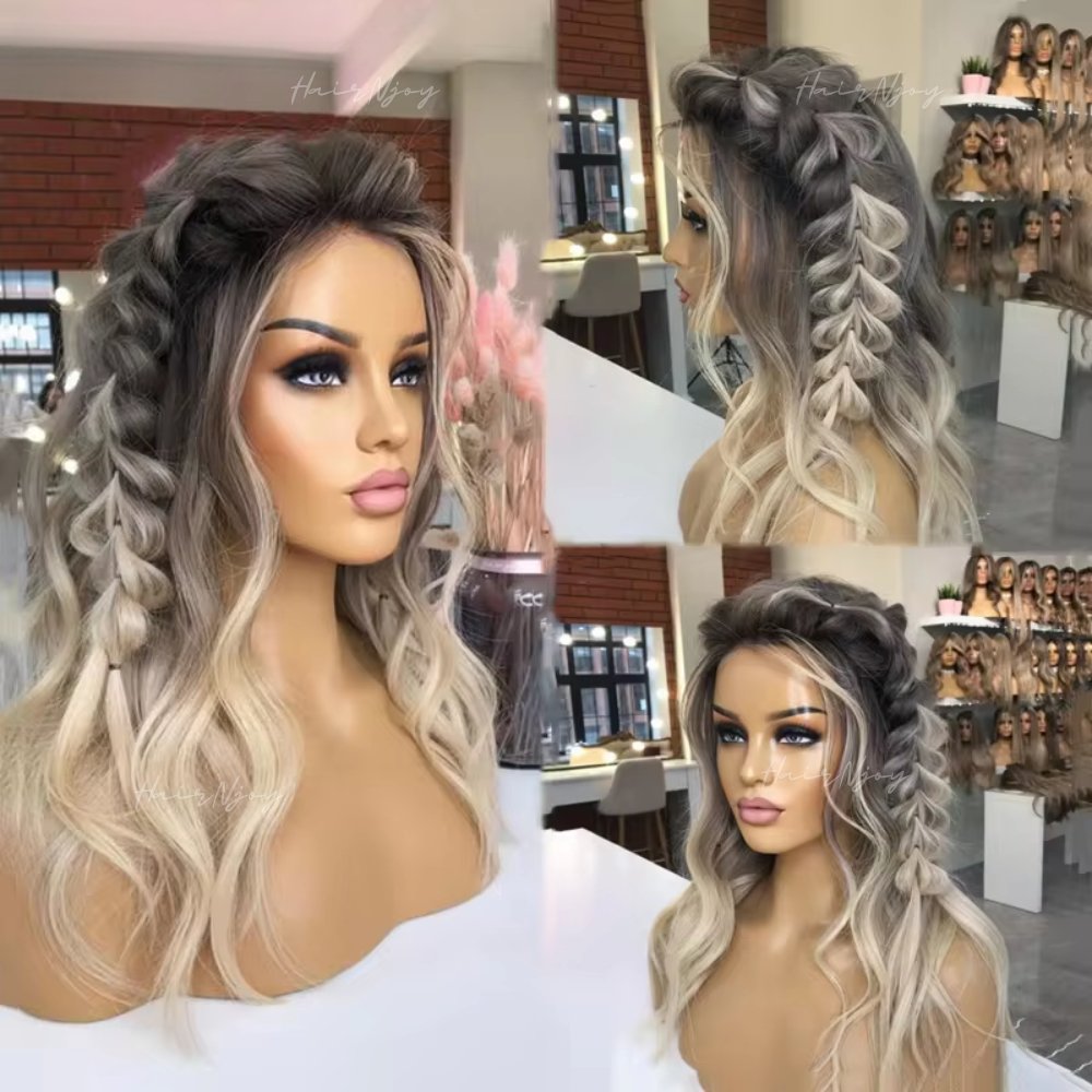 Ash Blonde Ombre Lace Front Wig - HairNjoy