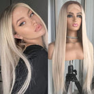 Ash Blonde Ombre Straight Wigs - HairNjoy