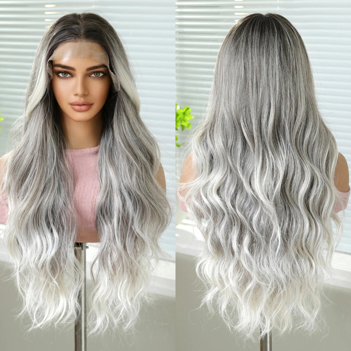 Ash Blonde Ombre Synthetic Wig - HairNjoy