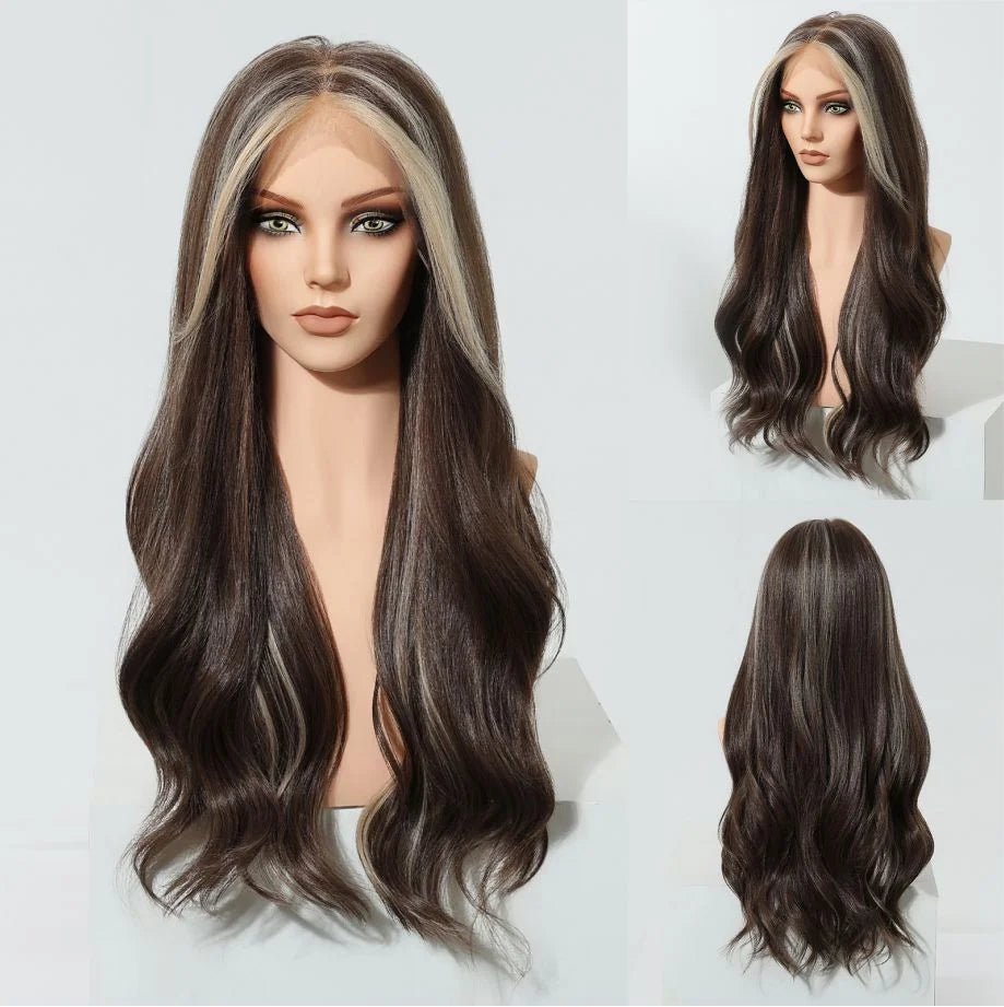 Ash Brown Highlight Lace Front Wig - HairNjoy