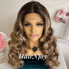 Ash Brown Honey Blonde Balayage Lace Front Wig - HairNjoy