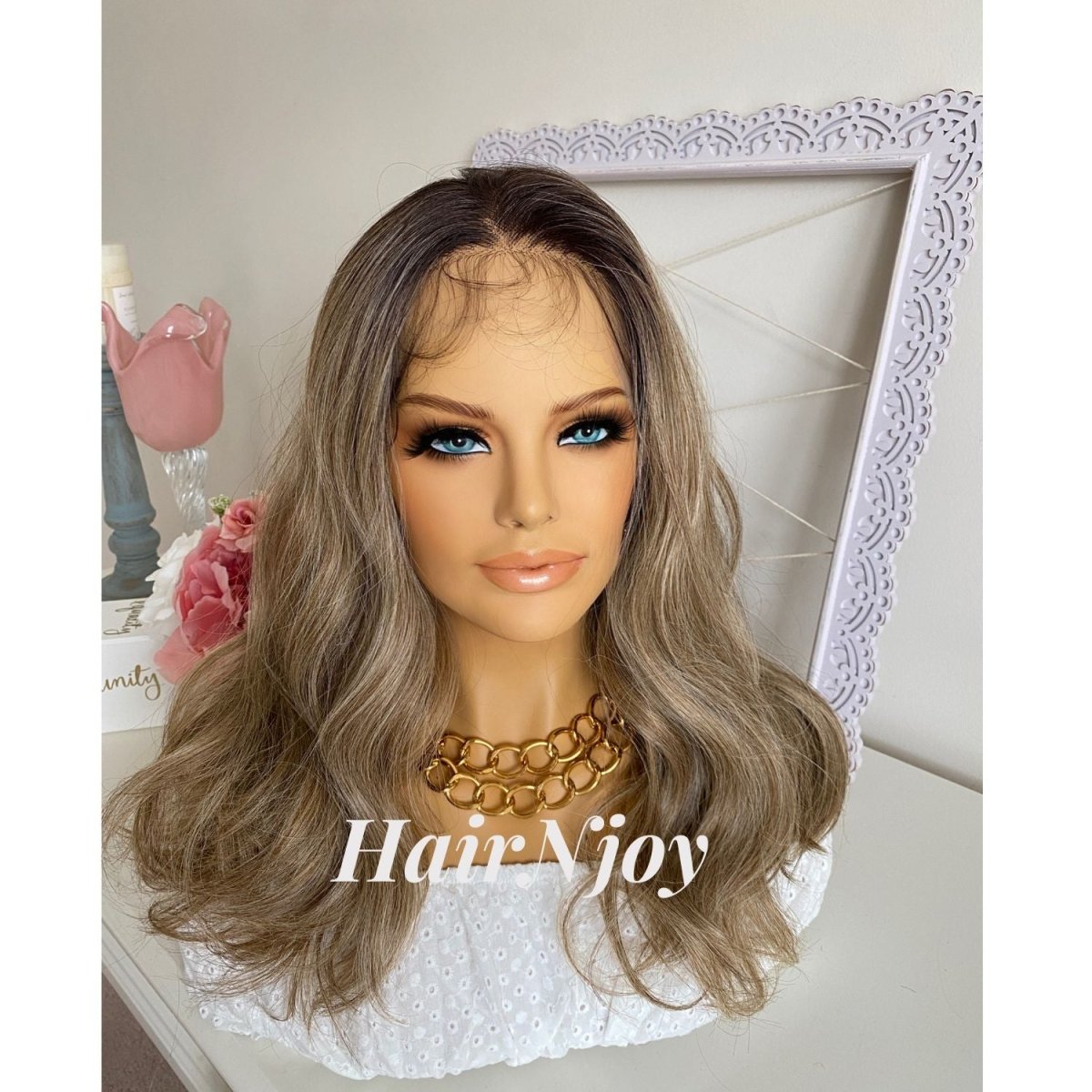 Ash Ombre Blonde 13x4 Deep Lace Front Body Wave Wig - HairNjoy