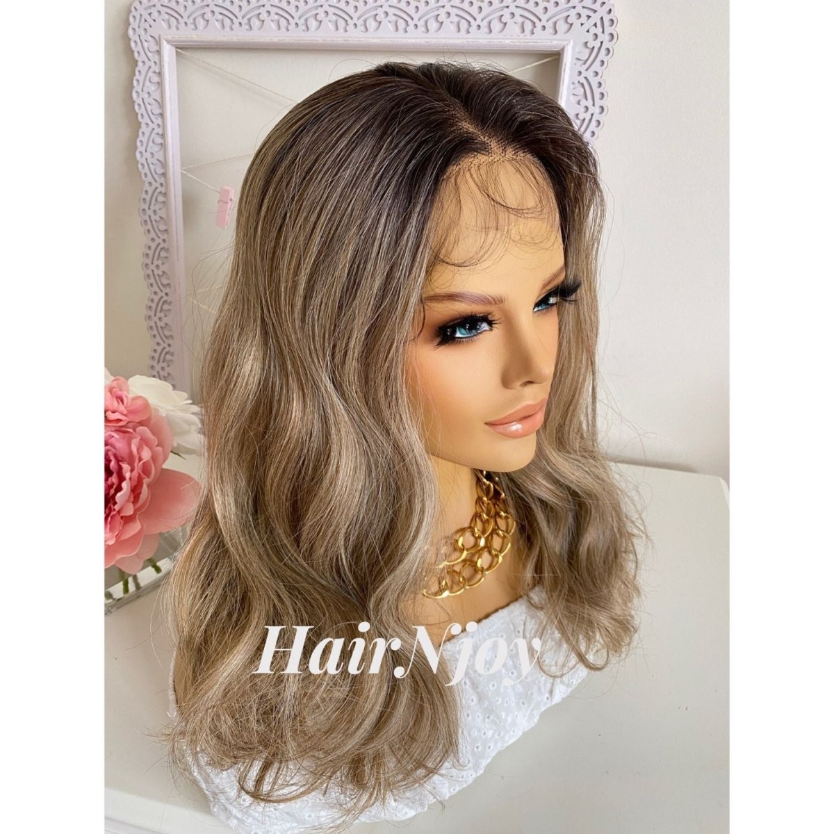 Ash Ombre Blonde 13x4 Deep Lace Front Body Wave Wig - HairNjoy