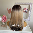 Balayage Ombre Highlights Lace Front Wig - HairNjoy