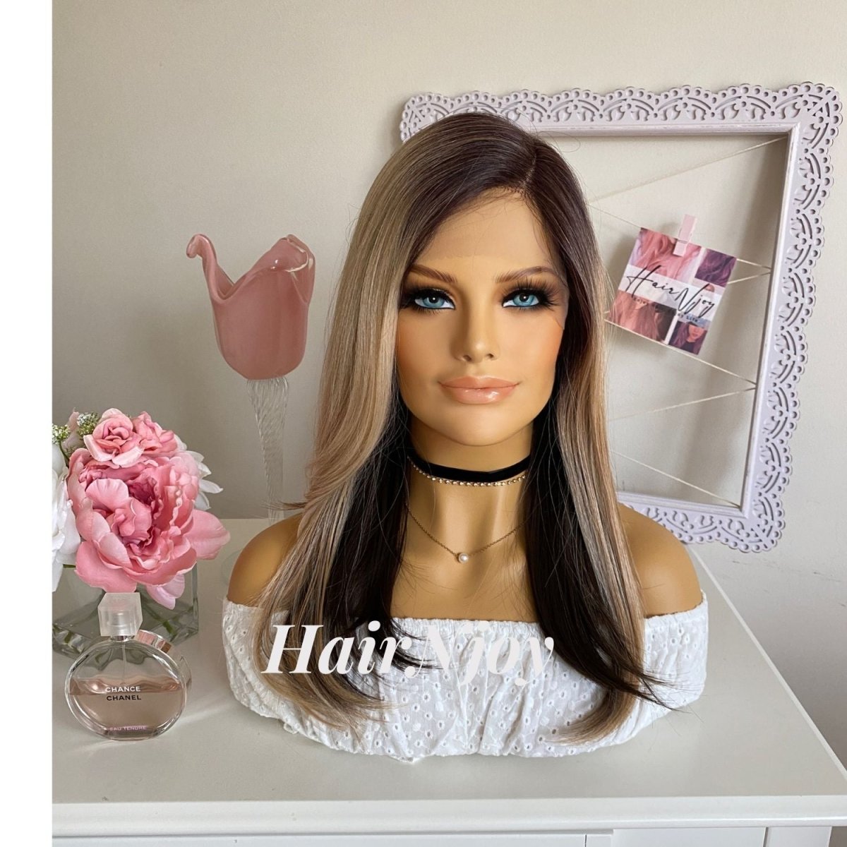 Balayage Ombre Highlights Lace Front Wig - HairNjoy